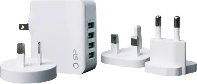 Hovedbilde Multiladestasjon USB 4 uttak, passer til 120 land