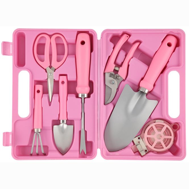 Hovedbilde Hageredskap 7 deler rosa
