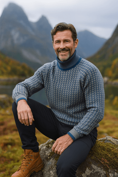 Hovedbilde Jølster ullgenser i grå  / blå - Unisex