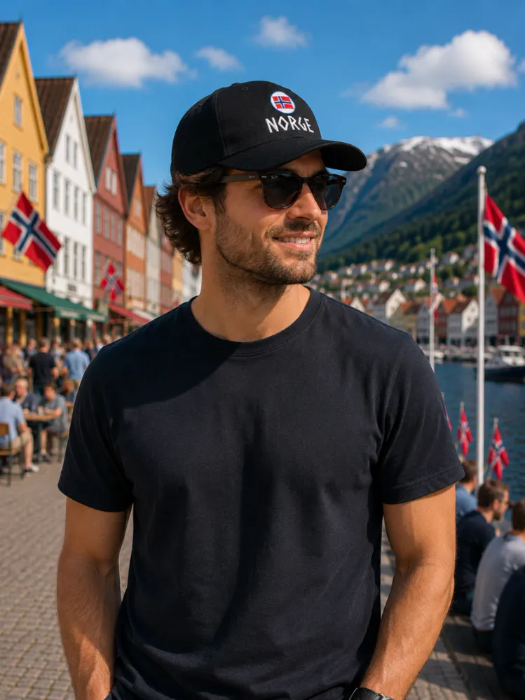 Caps Norge  i sort - Unisex 