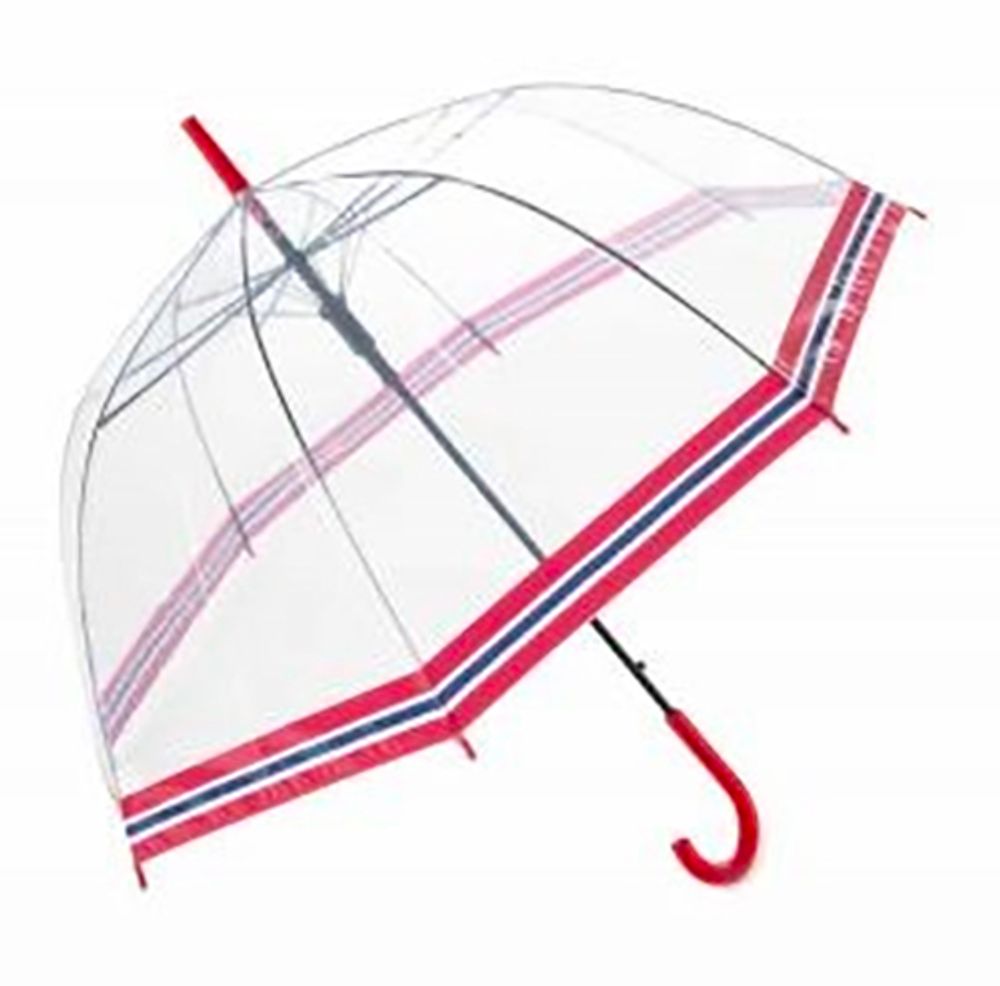 Paraply transparent med norsk flagg