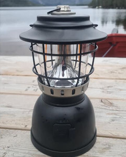 Hovedbilde Oppladbar Campinglykt m/ powerbank Matt Svart LED
