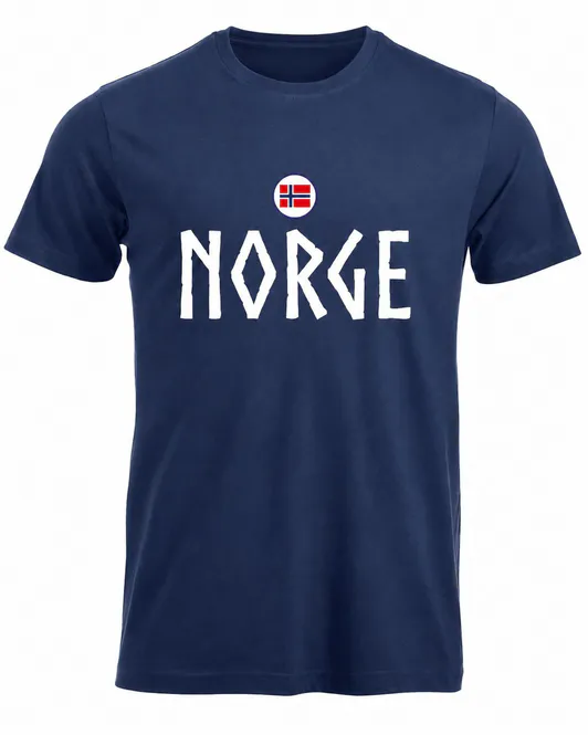 Hovedbilde Norge t-shirt i marine Viking - Norsk supporter T-skjorte