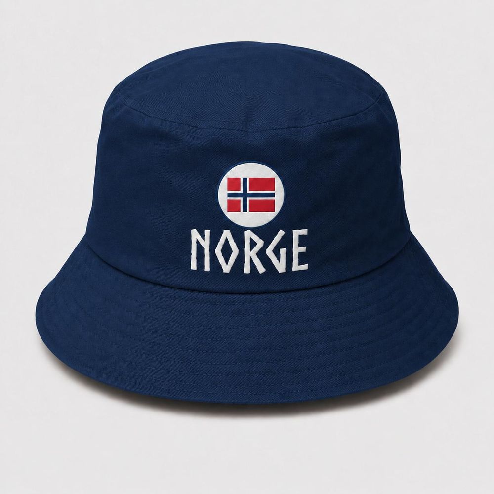 Bøttehatt Norge  i blå - Unisex 