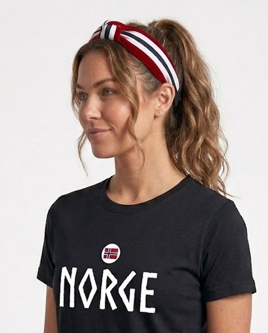 Hovedbilde Hårbøyle med norsk flagg som passer både barn og voksen