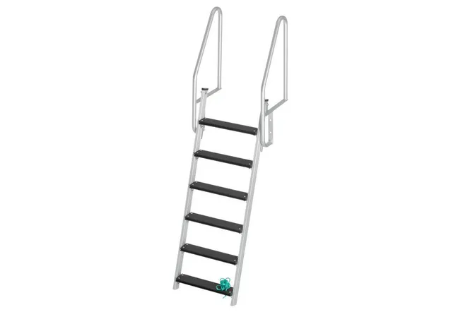 Hovedbilde Badetrapp - Bryggestige Foldbar Med 6 Trinn - Aluminium