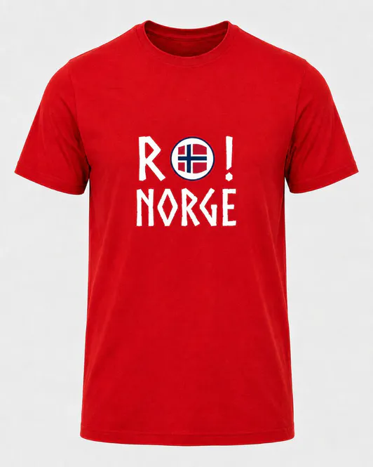 Hovedbilde RO! Norge t-shirt i rød - Perfekt til fotball-VM
