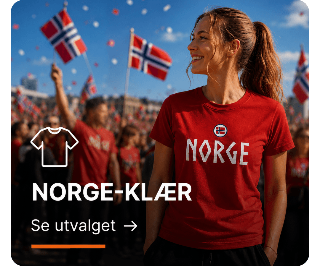 Norge-logo klær, supporterutstyr