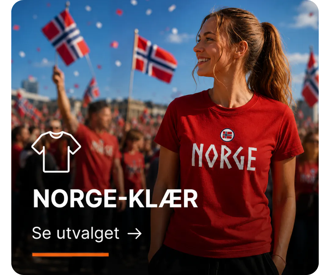Norge-logo klær, supporterutstyr
