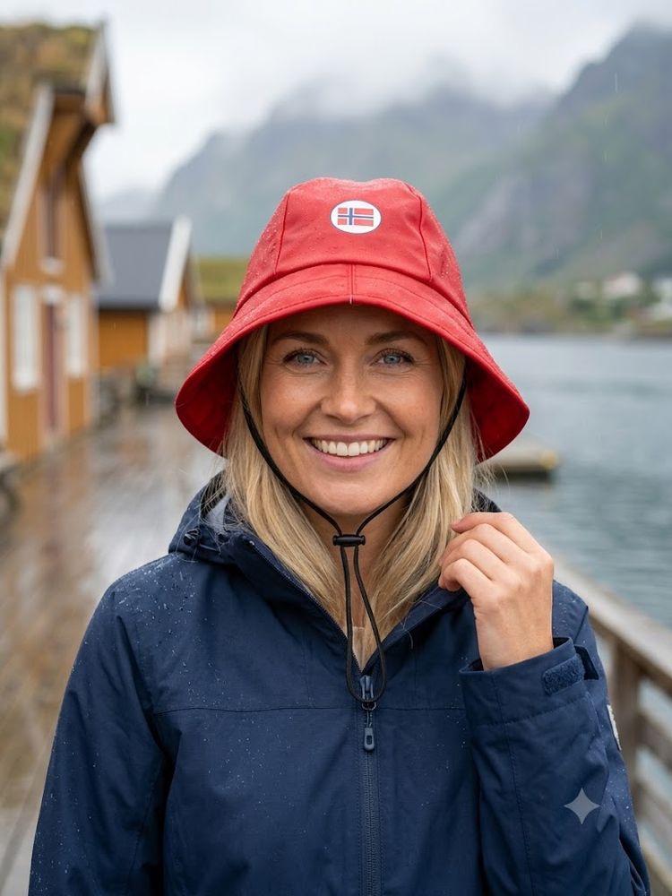 Norge Sydvest one size i rød - Unisex