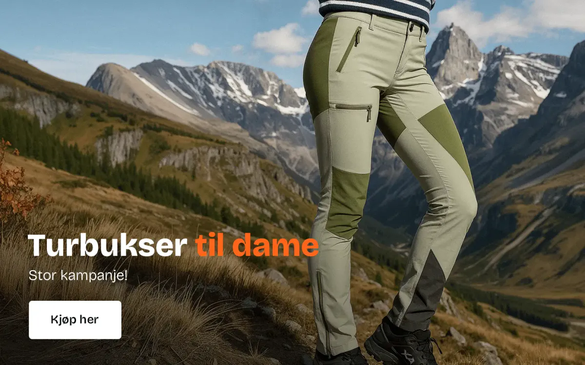 Kampanje på turbukser til dame. Stort utvalg farger og modeller.